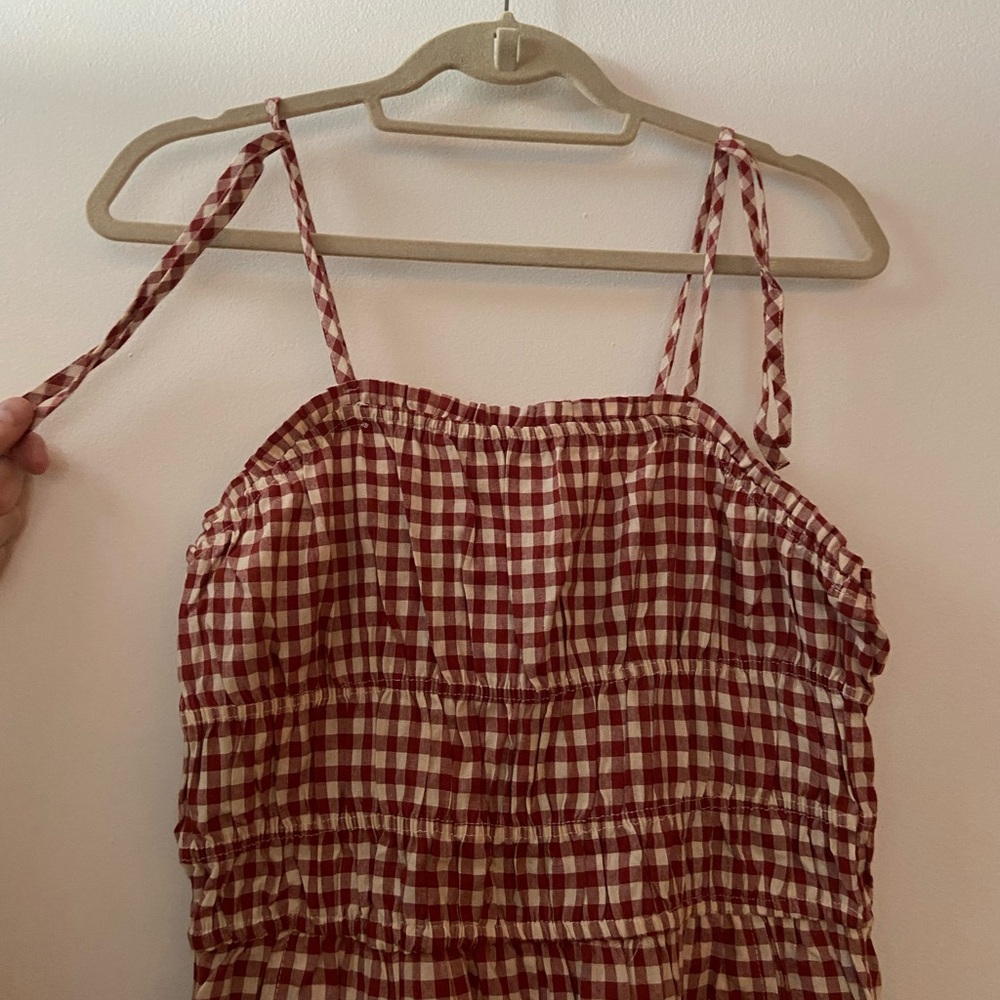 Orange Gingham Jumpsuit